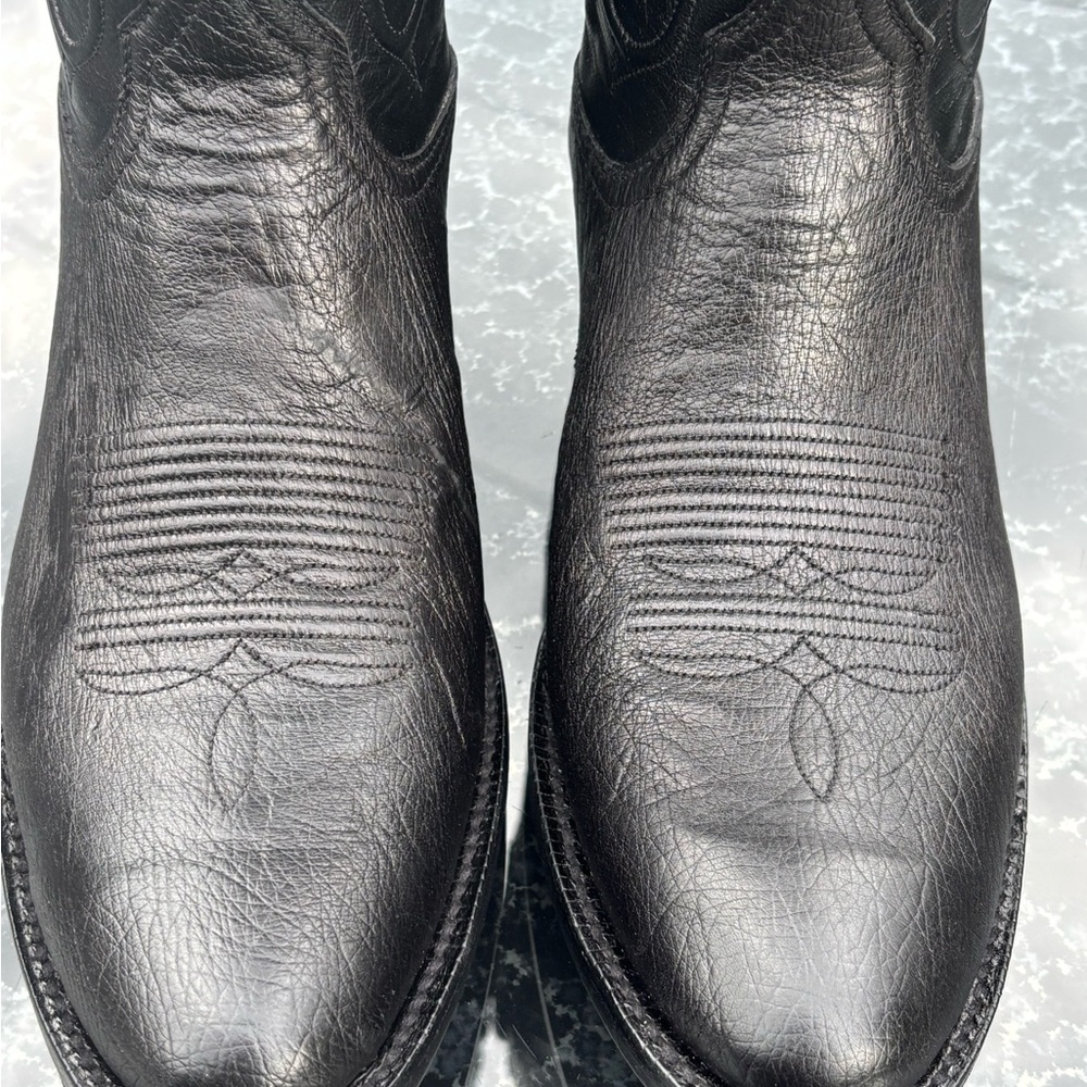 Black Jack Men's Black Smooth Ostrich Cowboy Boots - BRAND NEW: 9.5D - Picture 3 of 9
